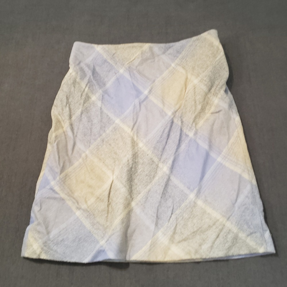 Vintage Ann Taylor Skirt Womens Size 14 Wool Blend Triangle Plaid